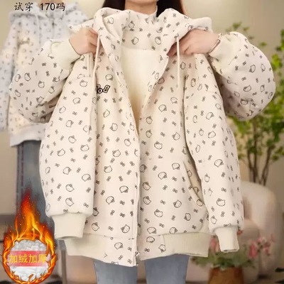 女童秋冬款连帽外套洋气棒球服