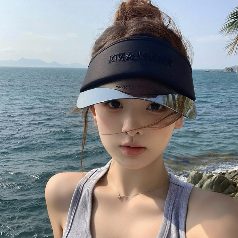 大檐防晒帽子女夏季防紫外线户外遮阳帽运动跑步帽透气鸭舌空顶帽图片