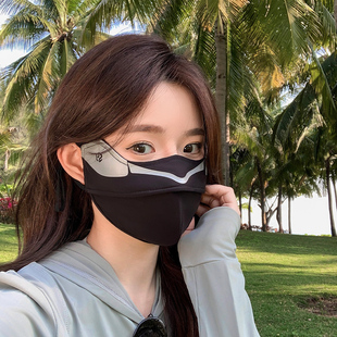 防晒口罩女防紫外线高颜值3d立体显脸小冰丝面罩医美术后 2025新款