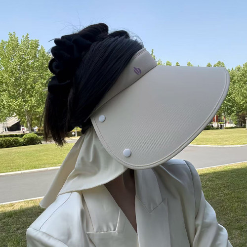 2025新款防晒帽女夏季丝绒黑胶防
