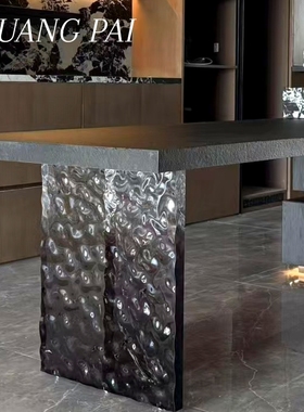 水波纹亚克力桌腿石头纹黑色渐变餐桌支架桌脚冰裂纹支撑架可定制