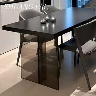 亚克力桌腿透明桌脚水波纹异形支撑架岛台悬浮脚冰裂纹餐桌腿定制