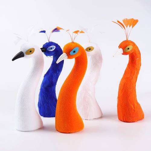 孔雀头模型开业花篮包装材料大麦仿真鲜花花束装饰品花店花艺白色