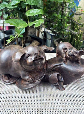 大红酸枝整木红木猪摆件交趾黄檀猪吉祥如意客厅工艺落地实木实拍