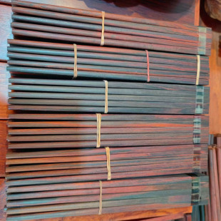 包邮十双 老红木筷老挝大红酸枝家用筷子无漆蜡抗菌防霉交趾黄檀