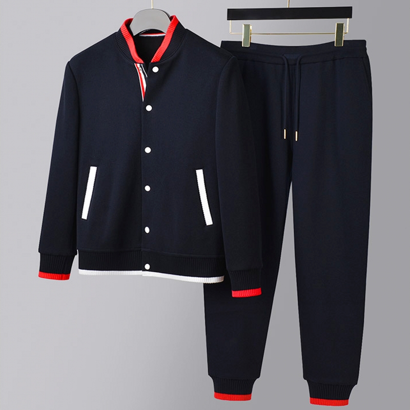 秋冬季tb针织加厚长袖运动套装男