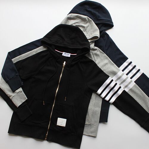 tb拉链开衫情侣装纯棉连帽衫卫衣