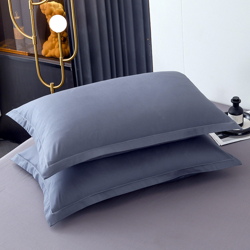 100%斜纹全棉纯色枕头枕芯套装单个成人家用学生定型护颈酒店一对