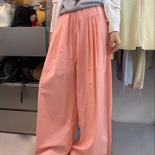 棉麻长裤 垂坠感显瘦宽松休闲裤 女春夏薄款 慵懒松弛感高腰阔腿裤