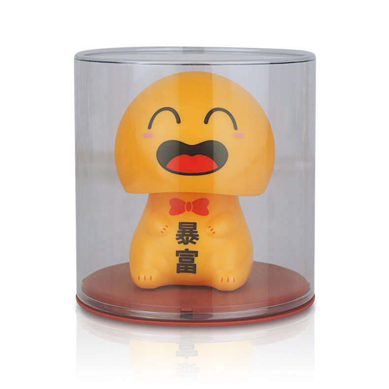 太阳能笑脸公仔车载摆件创意礼品
