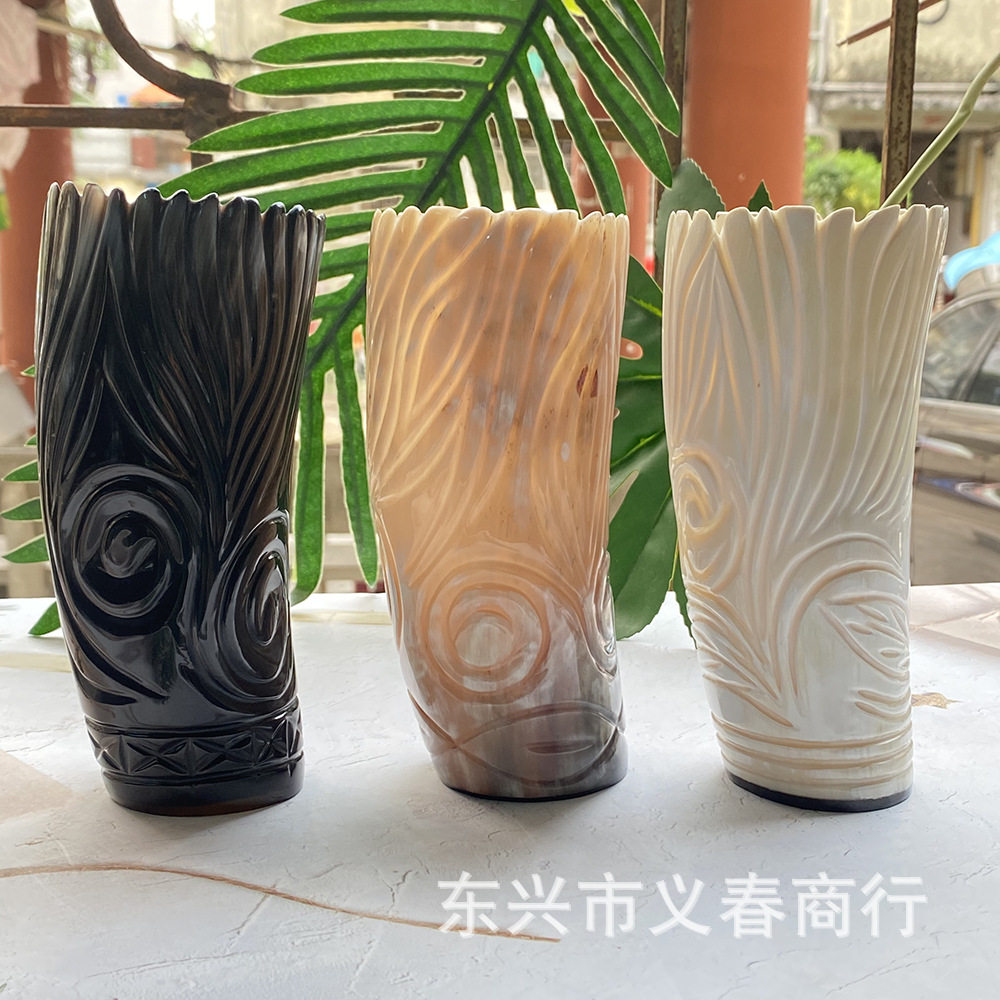 牛角水杯大啤酒杯角尖制品有柄大杯具大容量杯牛角工艺品