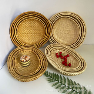 竹篮竹编制品竹簸箕农家晾晒托盘水果茶点竹篮竹盘果盘烟熏竹筛子