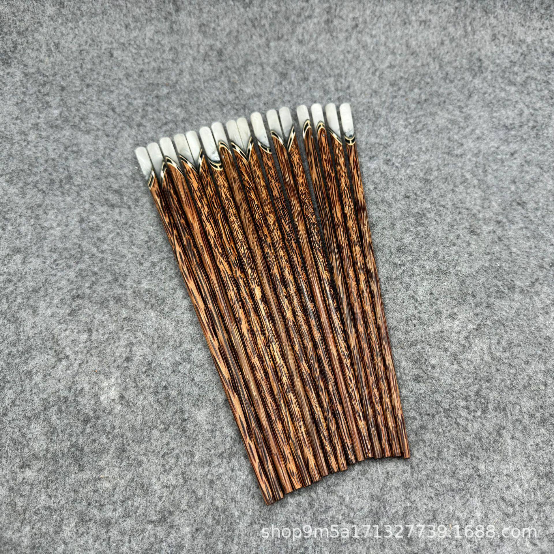 椰木筷子红木筷贝壳镶嵌家用新款