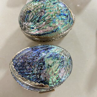 贝壳澳洲鲍鱼壳首饰盒家居高颜值轻奢复古风收纳盒耳环戒指礼盒