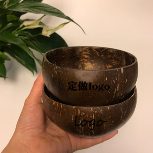 椰子碗老椰壳碗叉勺套装 碟甜品冰淇淋碗盘沙拉碗椰子制品