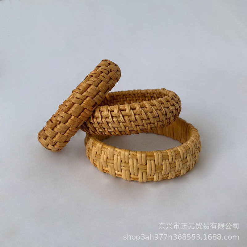 藤编手镯编织民族风时尚手环草编