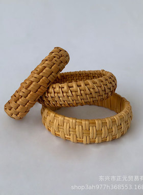 藤编手镯编织民族风时尚手环草编