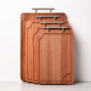 乌檀木家用菜板实木加厚案板厨房整木双面水果板冷熟食砧板可悬挂