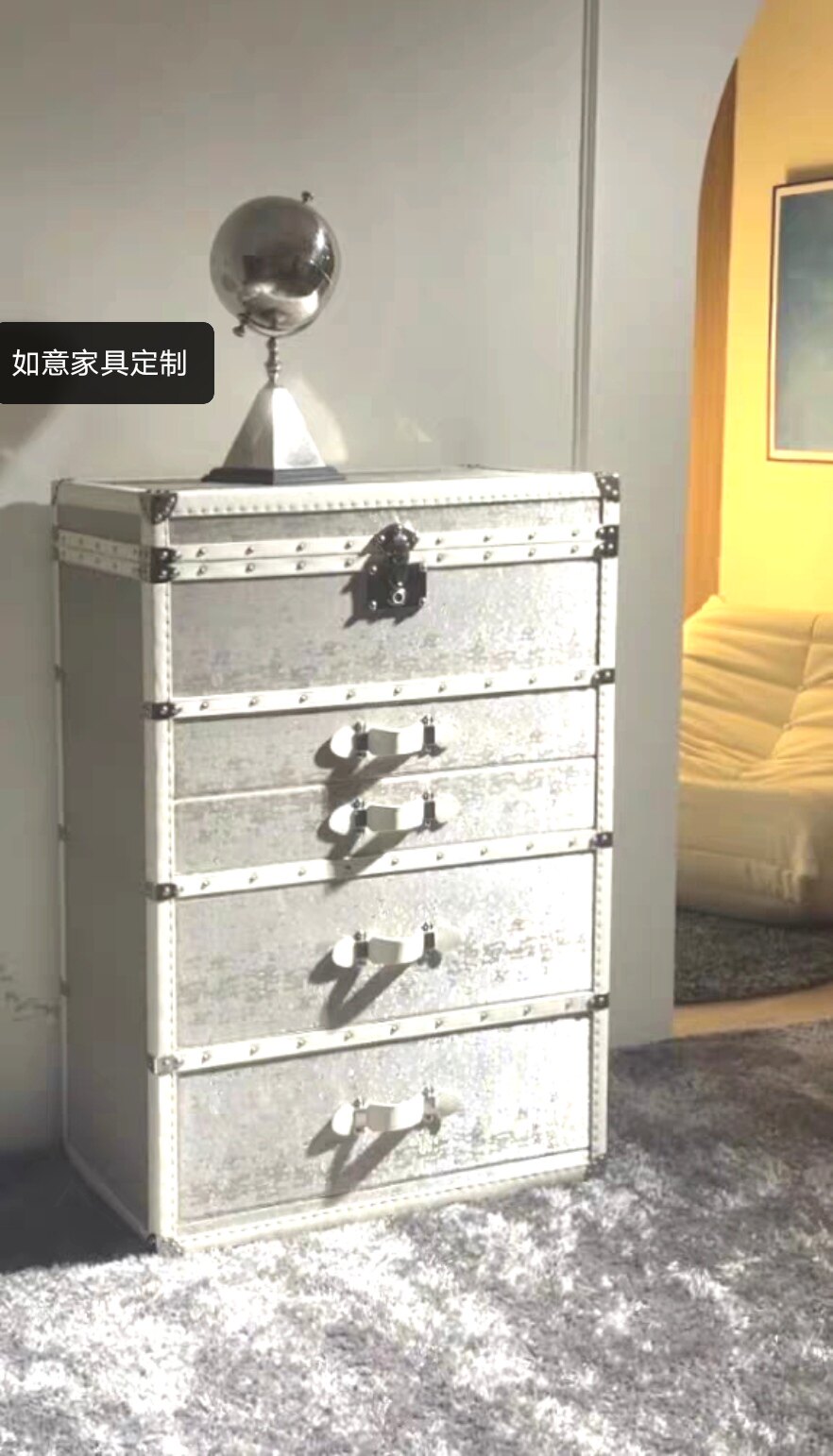首饰柜指纹锁珠宝斗柜玄关柜铜丝高级展示柜储物衣帽间落地化妆柜