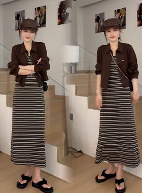 秋季新款慵懒风气质显瘦两件套女