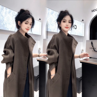 新款时尚复古宽松显瘦风衣外套女