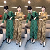 新中式 轻奢显瘦减龄气质套装 风盘扣外套阔腿裤 两件套女2025秋冬季