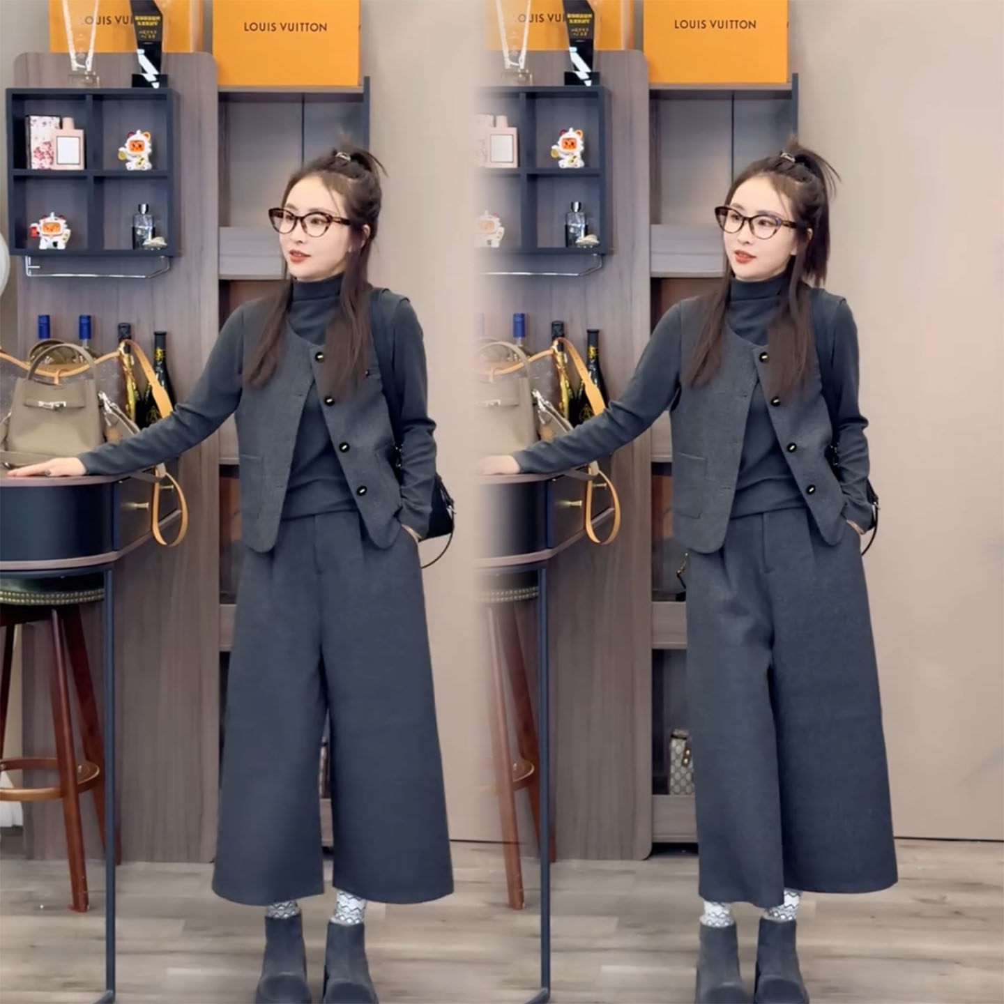 轻熟简约风灰色马甲小衫裤子三件套女秋冬季通勤高级感气质套装潮,女装/女士精品,时尚套装,淘宝优惠券,粉丝福利购,淘宝优惠卷