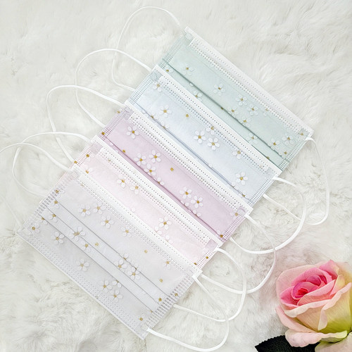 亮片蕾丝冷感一次性口罩马卡龙