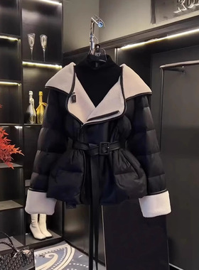 2025冬季新款高端时尚小香风收腰黑色短款棉服女高级感炸街外套