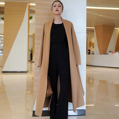 100纯山羊绒双面羊呢绒大衣新款秋冬高阶珍藏品女长款外套