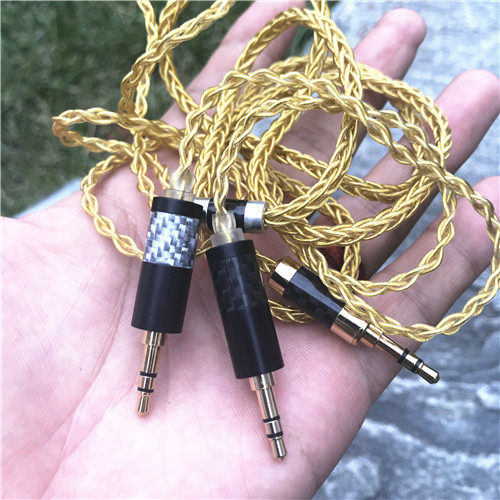 单晶铜镀银高端耳机升级线纯手工编制 双头插耳机升级线高端定制