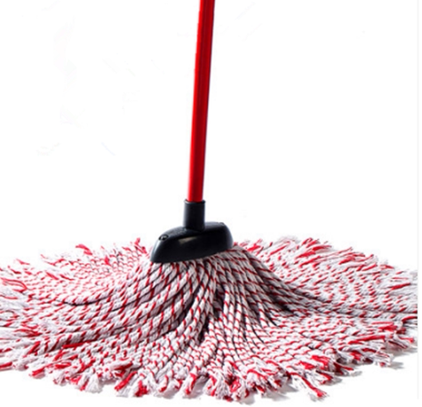 圆头粗线拖把加宽可拆家用干湿 长杆墩布棉线加厚铁杆吸水拖把