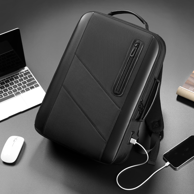 欧格背包男双肩包简约旅行休闲大学生书包多功能男包商务电脑背包