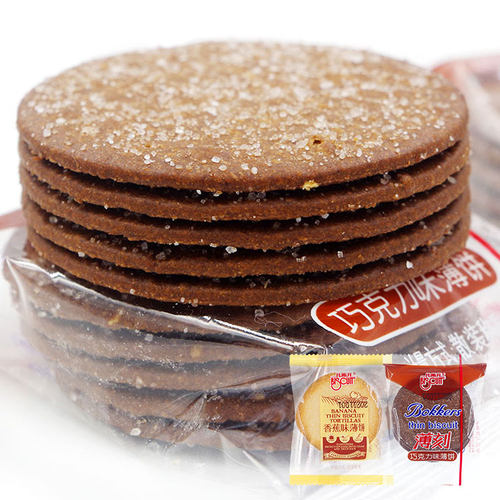 比斯开biscut薄刻巧克力香蕉味薄饼干早餐零食下午茶小包装散称