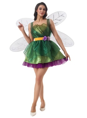 经典款万圣节欧美游戏制服绿色精灵服装角色扮演仙子服装制服诱惑