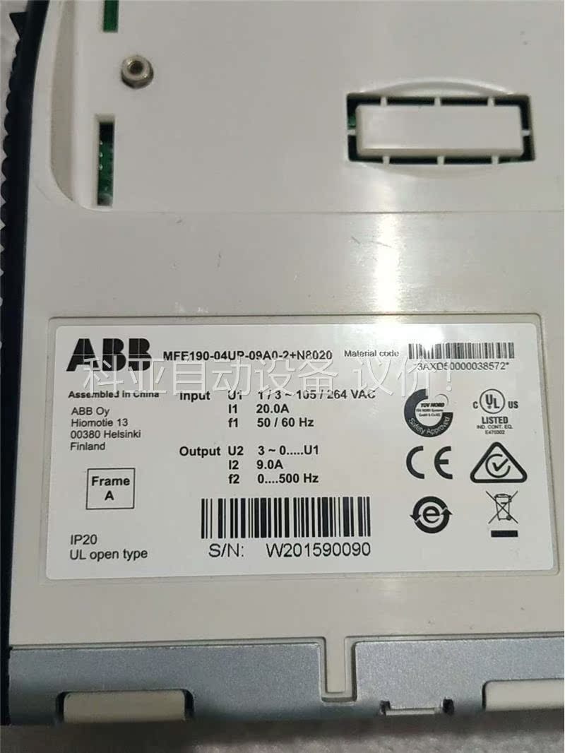 ABB变频器 MFE190-04UP-09A0-2+N802(议价)