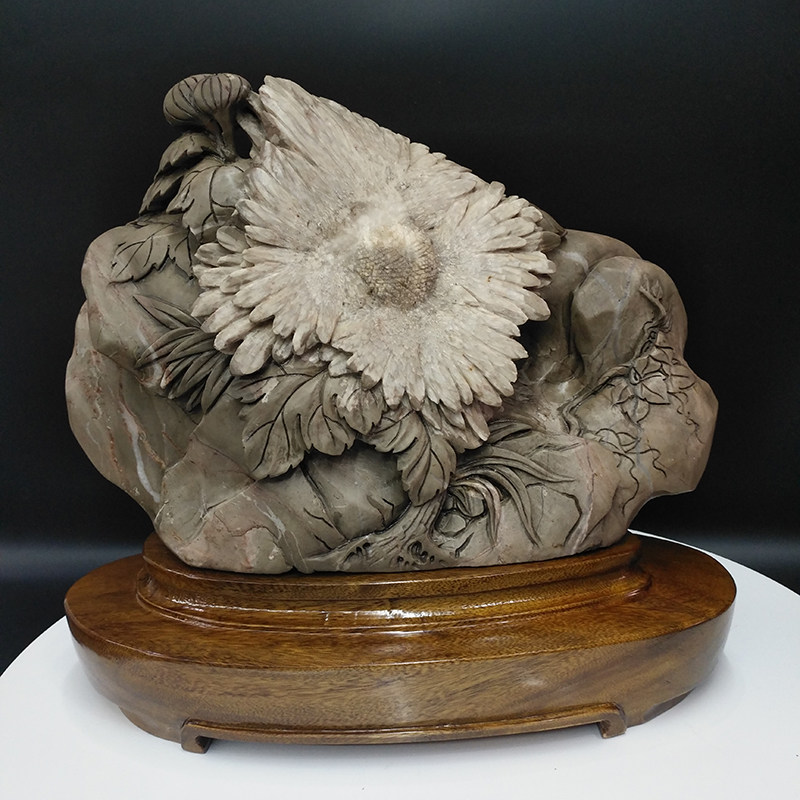 彩色天然浏阳菊花石工艺品奇石家居装饰观赏石办公室礼物桌面摆件