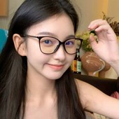 黑框猫眼眼镜女潮近视度数可配防蓝光素颜小香风高级感方圆脸显瘦