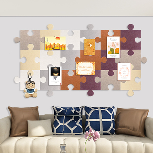 软木板照片墙留言板背景墙板家用墙面装饰相片展示板拼图毛毡墙贴