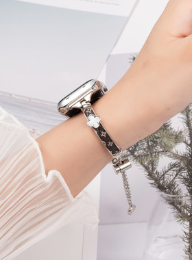 适用苹果手表四叶草手镯链iwatch表带手环watchS10小众新款s8夏天