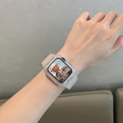 苹果手表一体式冰川透明保护壳