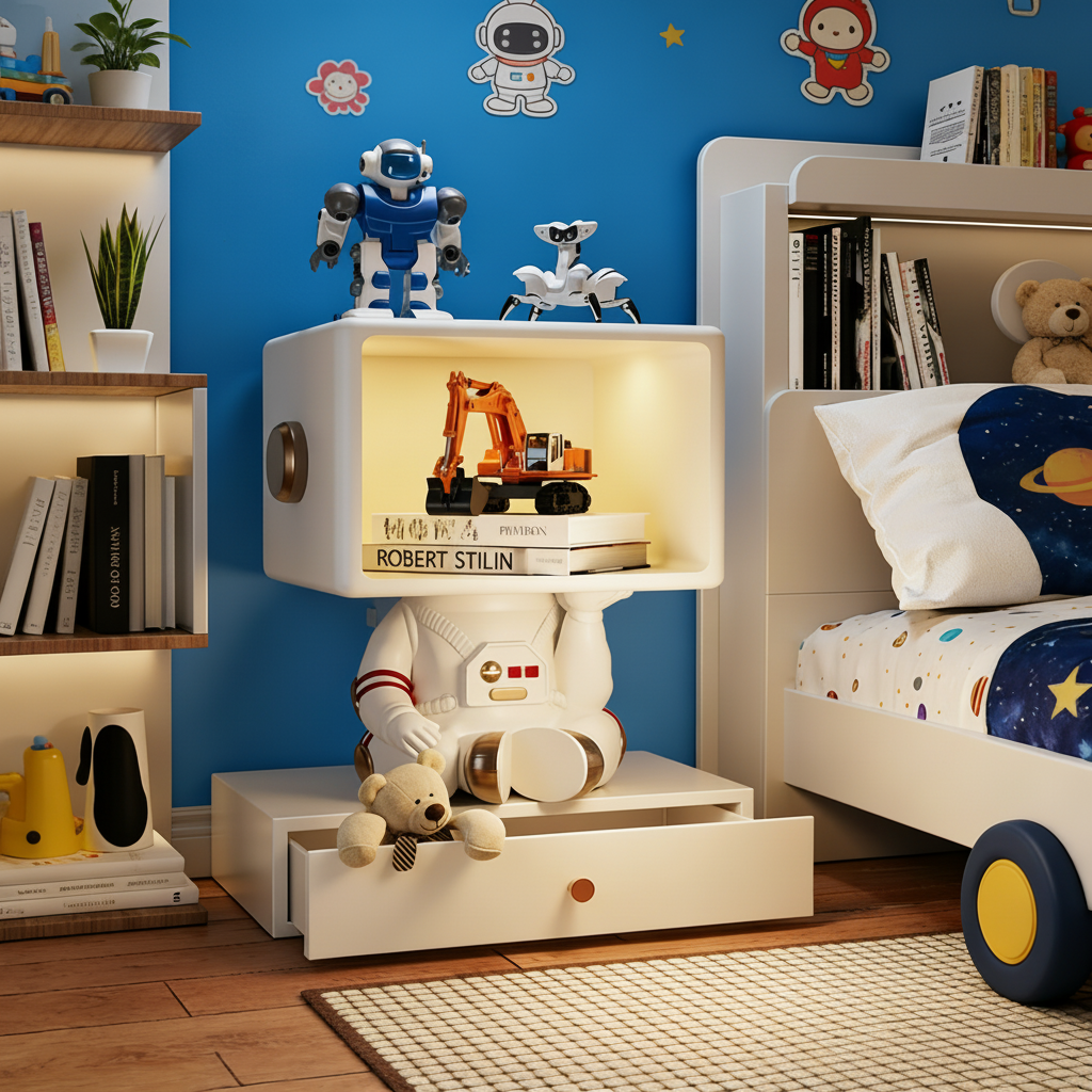 创意宇航员造型儿童房卡通灯机器人储物床头柜童趣风装饰灯,节庆用品/礼品,创意/设计灯,淘宝优惠券,粉丝福利购,淘宝优惠卷