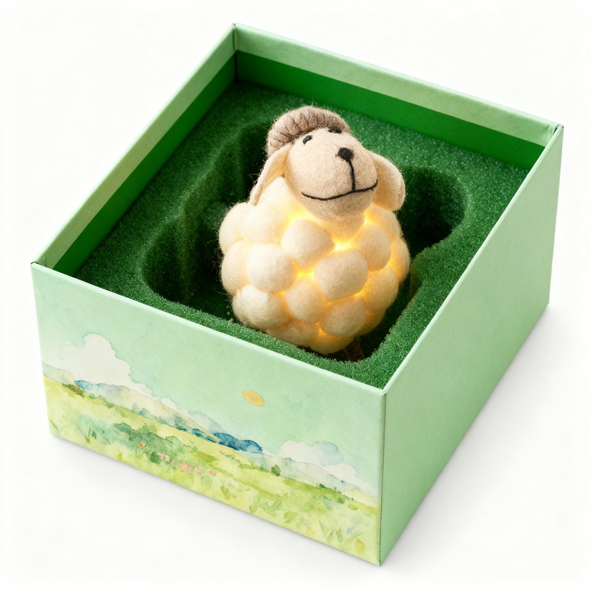 卡通小羊LED装饰灯布艺桌面台灯节日萌趣可爱儿童房小夜灯