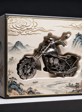 国潮山水金属摆件礼盒男友生日