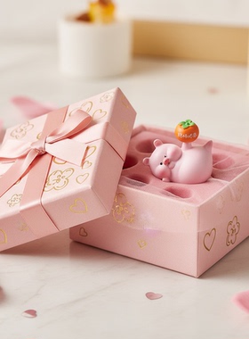 可爱小猪树脂桌面摆件礼盒送礼