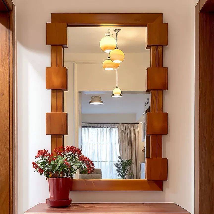 简约现代木质边框镜面画玄关装饰画立体几何造型壁挂镜,家居饰品,镜面画,淘宝优惠券,粉丝福利购,淘宝优惠卷