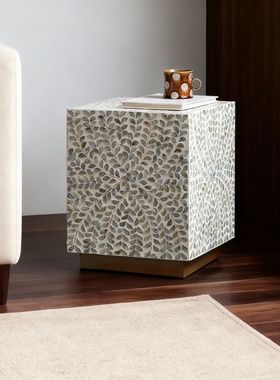 轻奢几何天然大理石边几