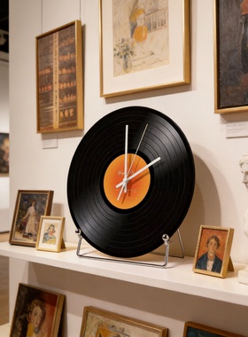 复古黑胶唱片树脂桌面静物摆件