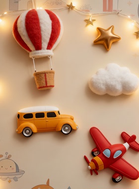 儿童房卡通可发光立体摆件套装