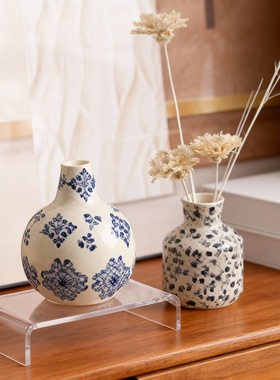 日式青花瓷陶瓷花瓶家居装饰摆件